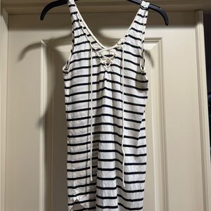 Garage Striped Tank Dress in White and Black